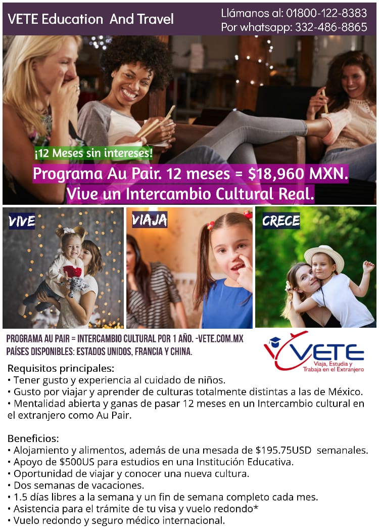 Requisitos y beneficios del programa Au Pair